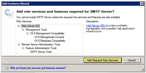 Windows 2008 add required services